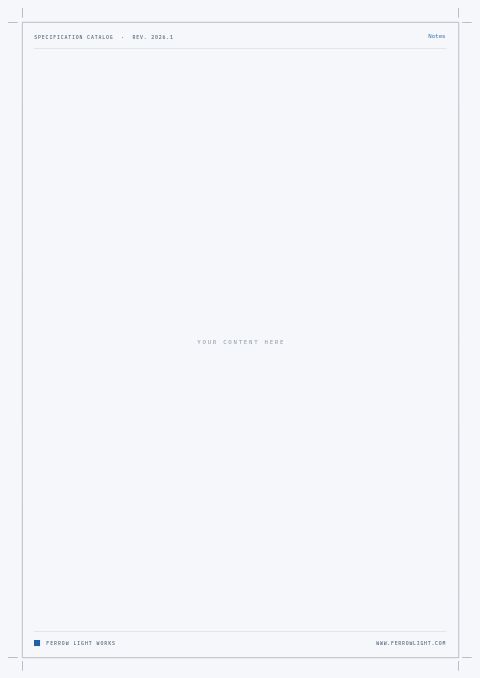Product Specification Catalog — Framed Blank page