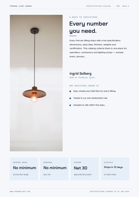 Product Specification Catalog — Welcome / About page