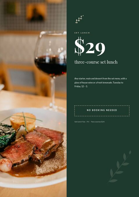 Restaurant Menu — Promo / Sale page