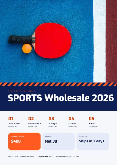 Sports Catalog — Cover · band page
