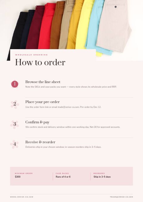 Spring Collection — How to Order page