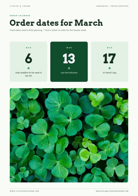 St. Patrick’s Day — Event / Launch page