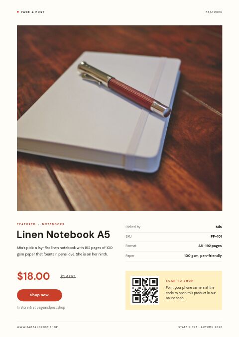 Staff Picks — Featured Product page