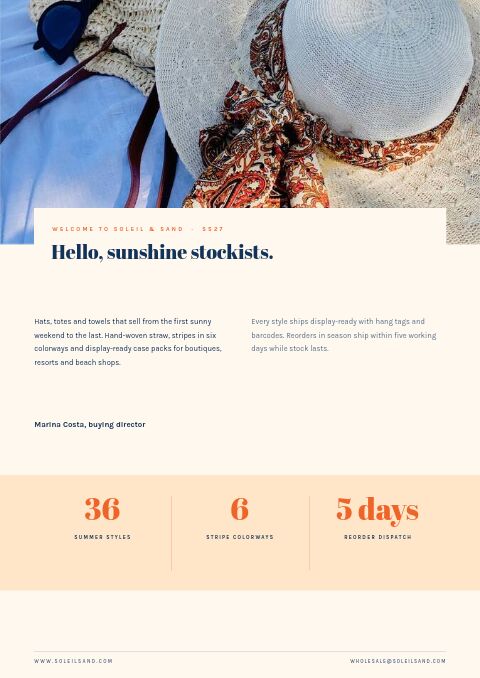 Summer Collection — Welcome / About page