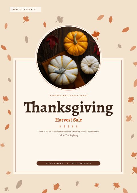 Thanksgiving Sale catalog template cover
