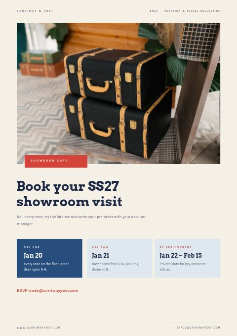 Vacation & Travel Collection — Event / Launch page