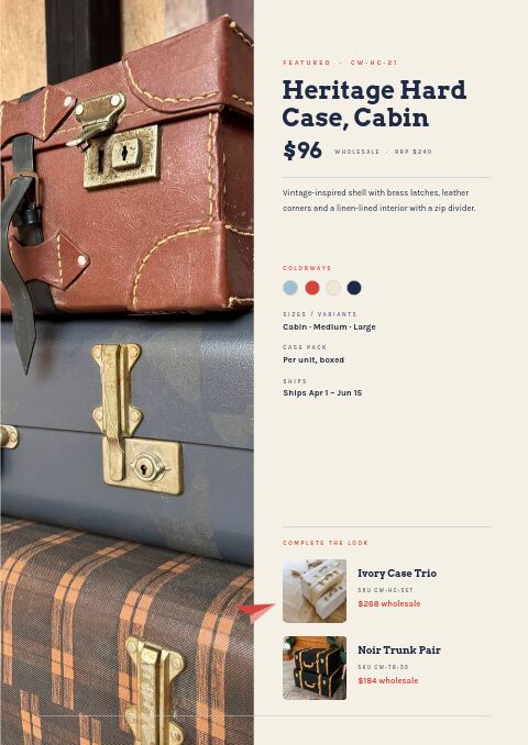 Vacation & Travel Collection — Featured Product page