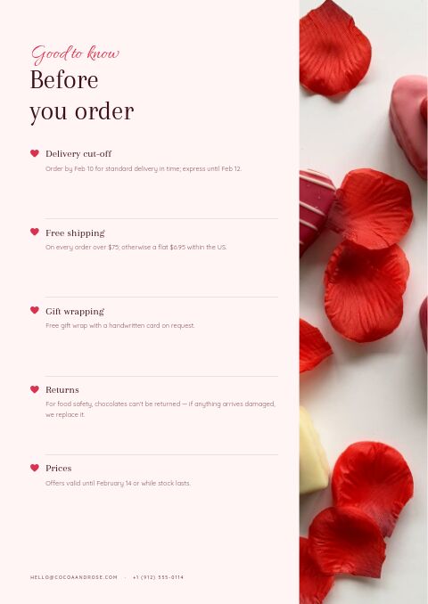 Valentine’s Day — Notes / Terms page
