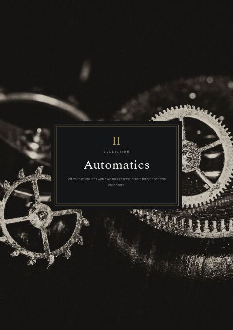 Watches Catalog — Collection Divider page
