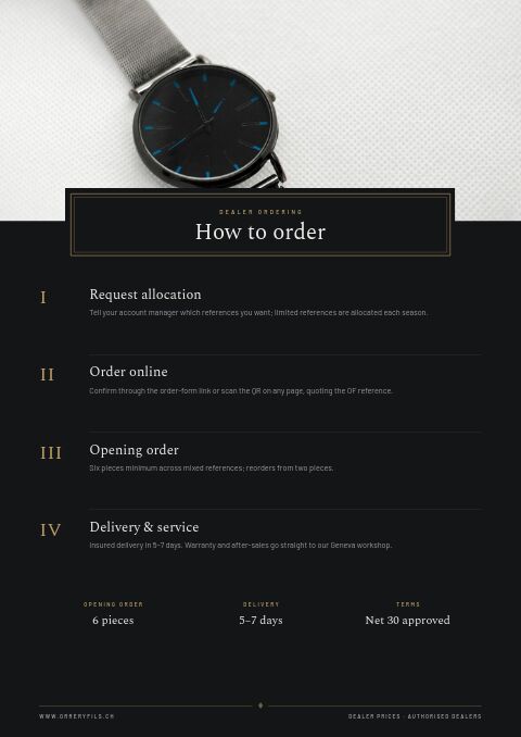 Watches Catalog — How to Order page