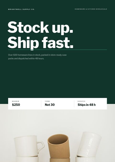 Wholesale Catalog — Cover · poster page