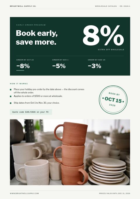 Wholesale Catalog — Promo / Sale page