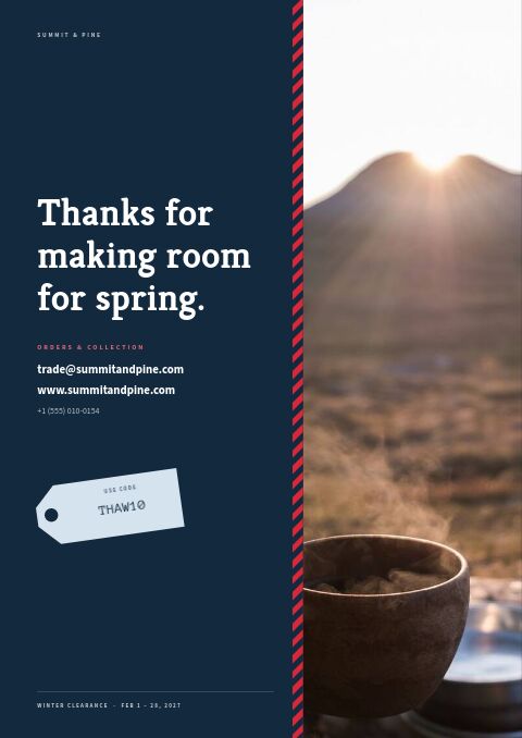 Winter Clearance — Back Cover page