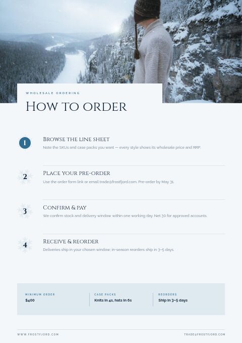 Winter Collection — How to Order page