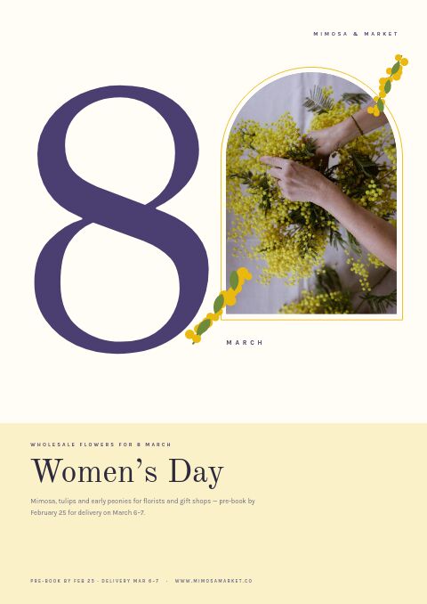 Women’s Day 8 March catalog template cover