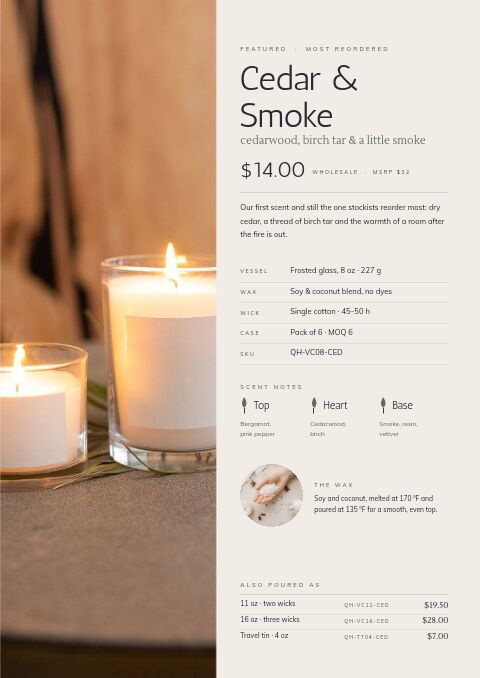 Candles & Home Fragrance — Featured Product page