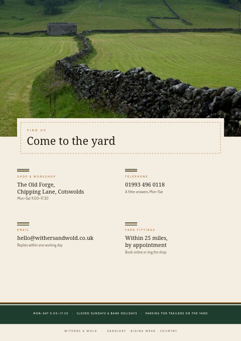 Equestrian & Country — Contact / Info page
