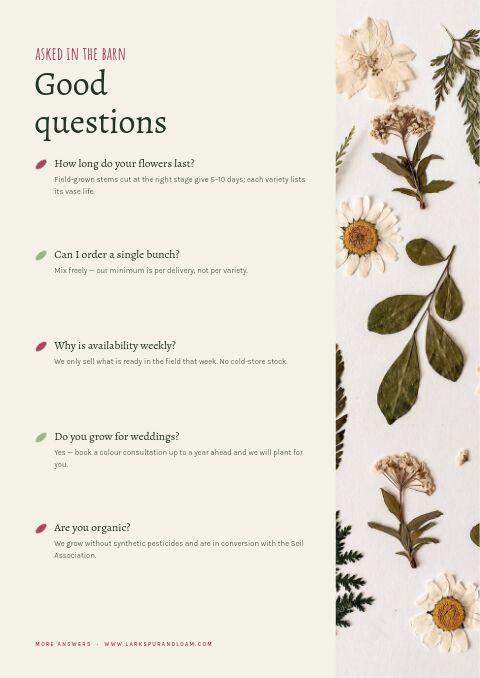 Garden & Floral — FAQ page