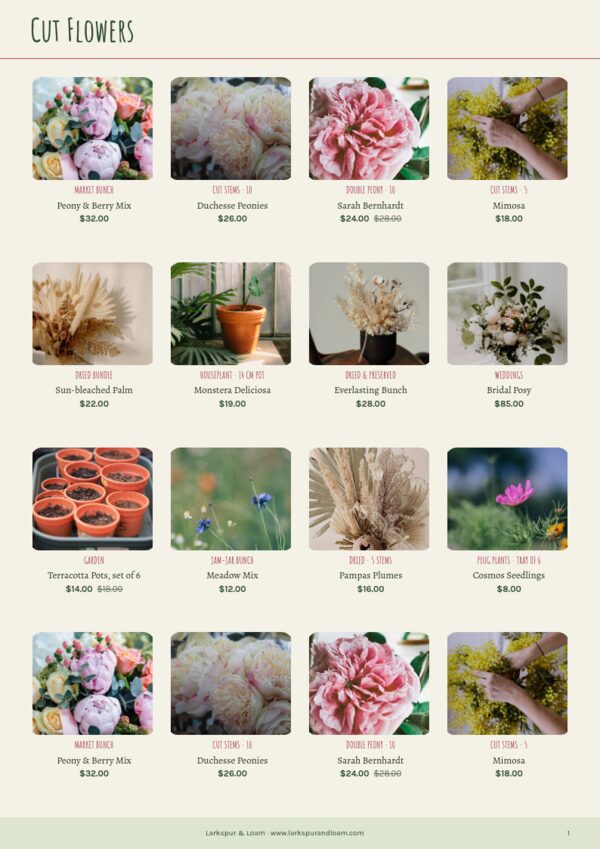 Garden & Floral — product page, 4 × 4 grid