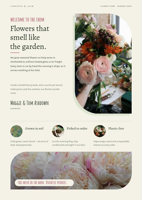 Garden & Floral — Welcome / About page