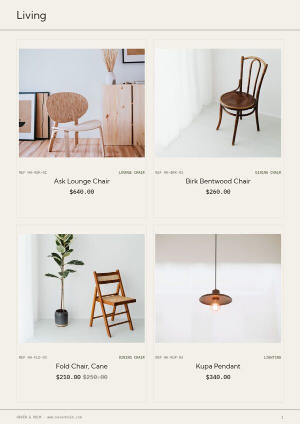 Furniture & Home — product page, 2 × 2 grid