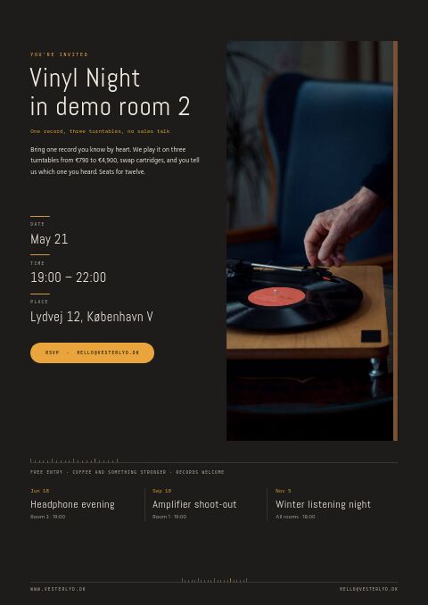 Hi-Fi & Audio — Event / Launch page