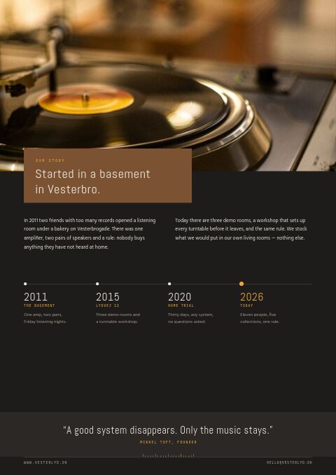 Hi-Fi & Audio — Brand Story page