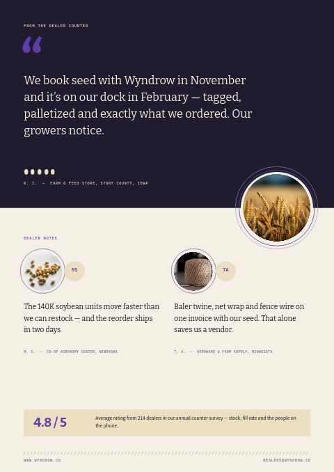 Agricultural Supplies Premium — Testimonials page