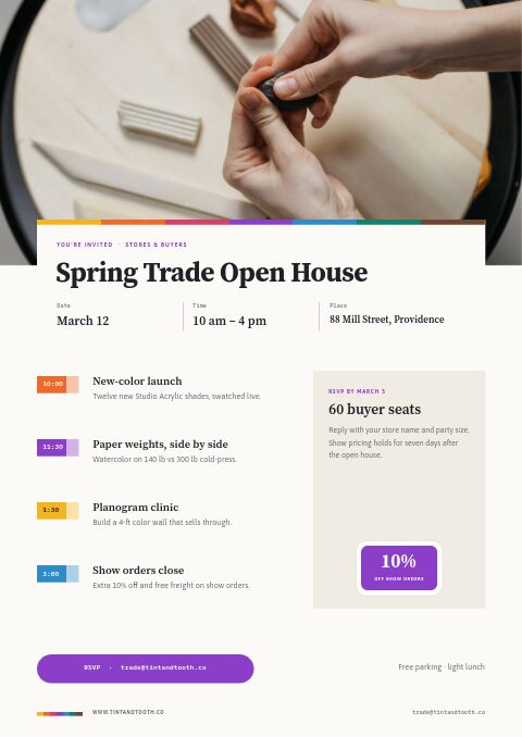 Arts & Crafts Premium — Event / Launch page