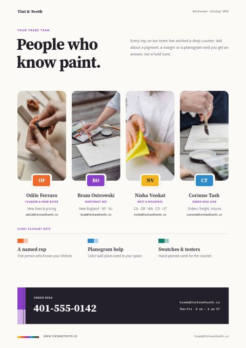 Arts & Crafts Premium — Meet the Team page