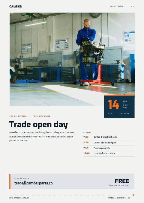 Automotive Parts Premium — Event / Launch page