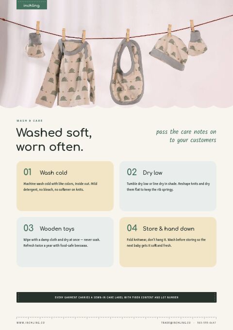 Baby & Kids Premium — Care Instructions page