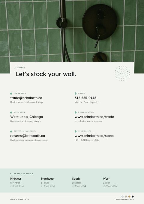 Bathroom Fixtures Premium — Contact / Info page