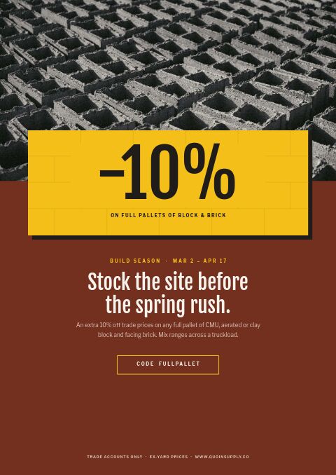 Building Materials Premium — Promo / Sale page