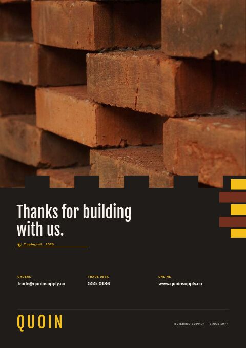 Building Materials Premium — Back Cover page