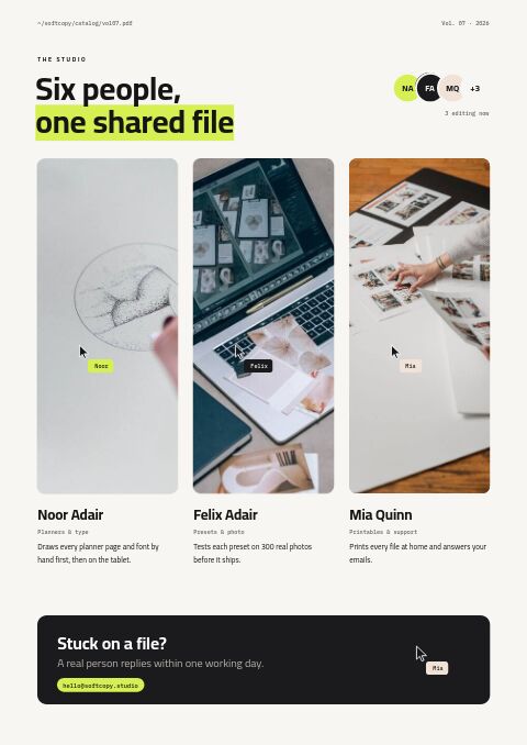 Digital Products Premium — Meet the Team page