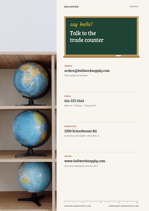 Educational Supplies Premium — Contact / Info page