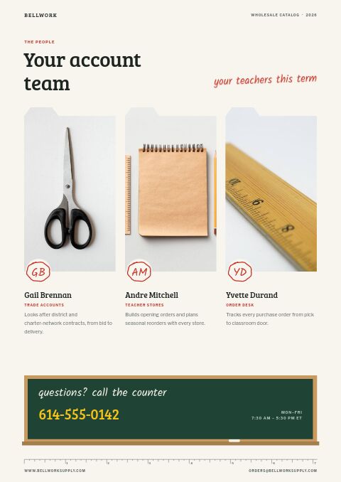 Educational Supplies Premium — Meet the Team page