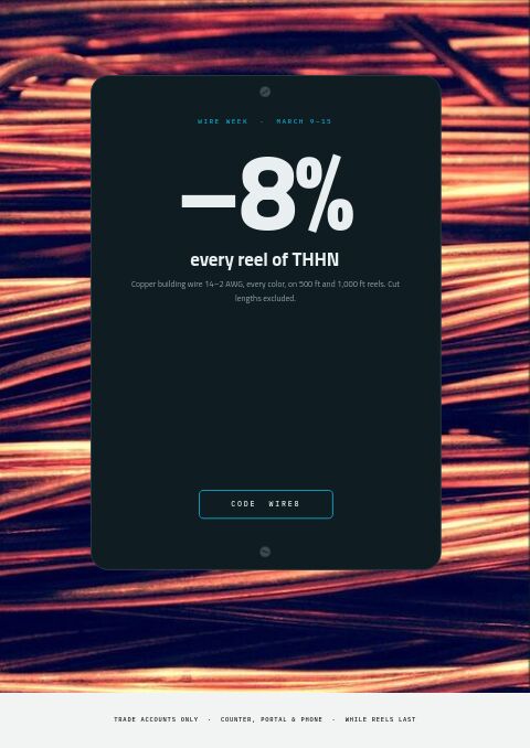 Electrical Supplies Premium — Promo / Sale page