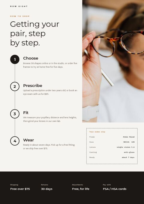 Eyewear Premium — How to Order page