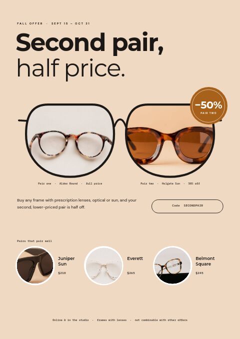 Eyewear Premium — Promo / Sale page