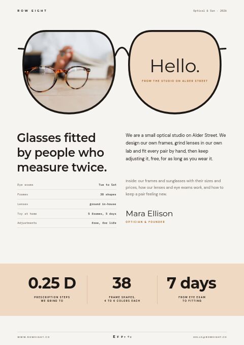 Eyewear Premium — Welcome / About page