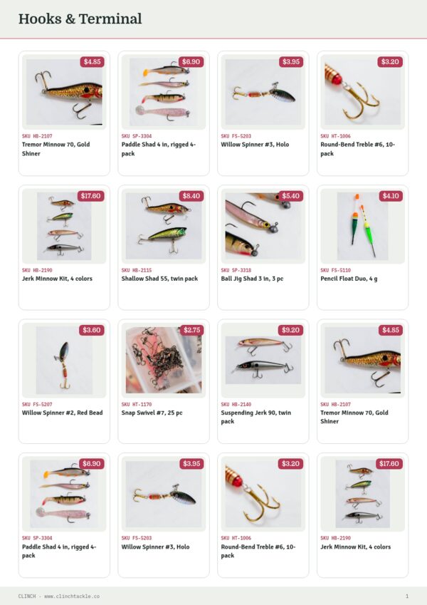 Fishing Premium — product page, 4 × 4 grid