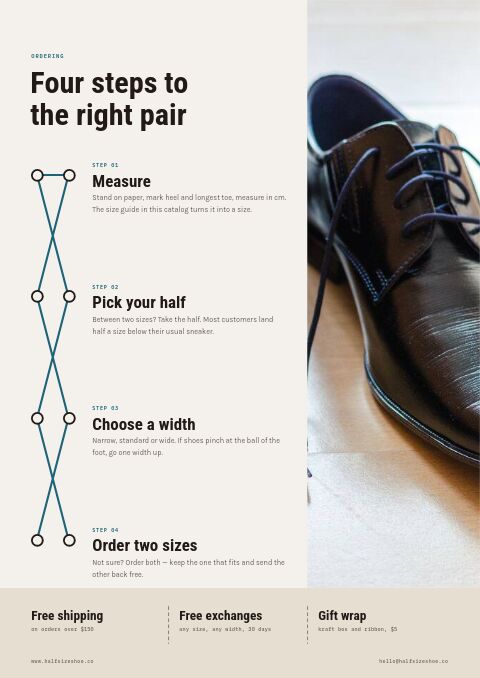 Footwear Premium — How to Order page