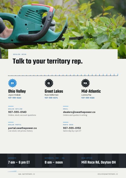 Garden Equipment Premium — Contact / Info page
