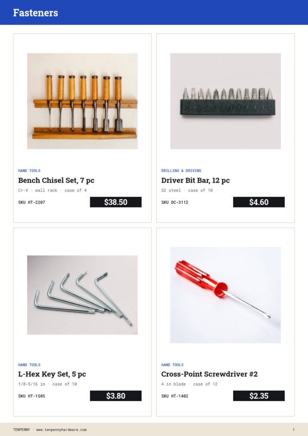 Hardware & Tools Premium — product page, 2 × 2 grid