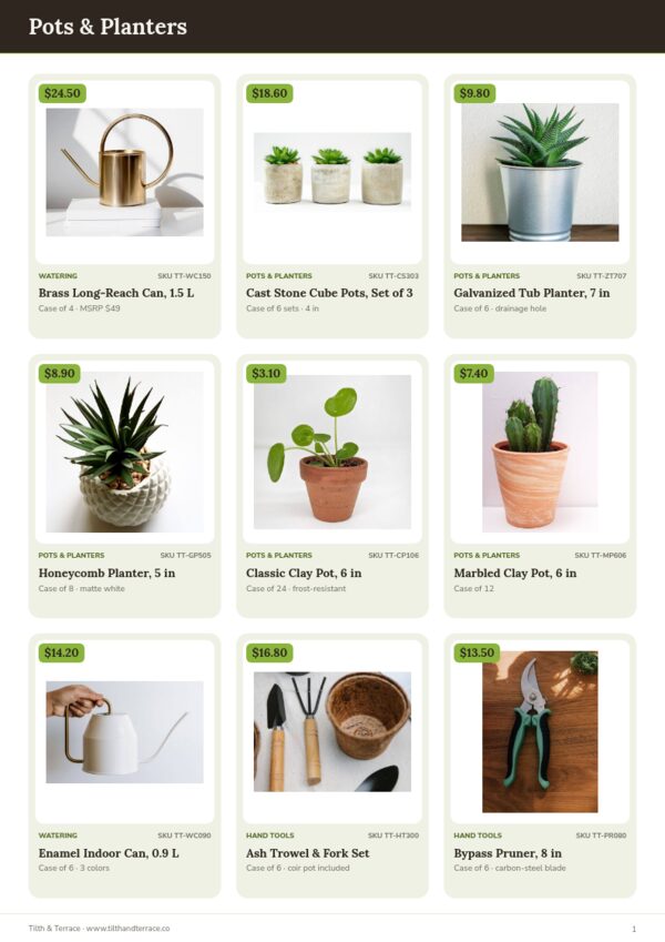 Home & Garden Premium — product page, 3 × 3 grid