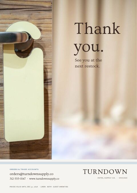 Hotel Supplies Premium — Back Cover page