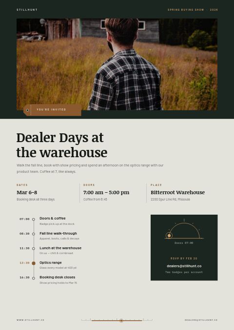 Hunting Premium — Event / Launch page