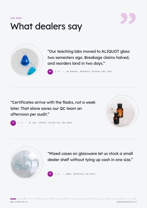 Laboratory Equipment Premium — Testimonials page